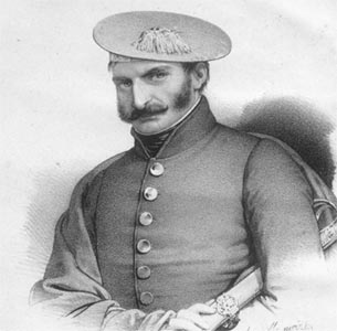 Tomás Zumalacárregui en un dibujo de Maurin